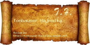 Tonhauser Hajnalka névjegykártya